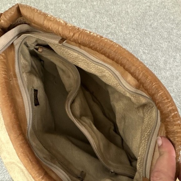 Vintage Genuine Eel Skin Shoulder Bag Purse Exotic Medium Brown Korea Tassel 80s - Picture 6 of 12